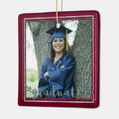 Abschluss-Keepake (veränderbare Hintergrundfarbe) Keramikornament (Links)