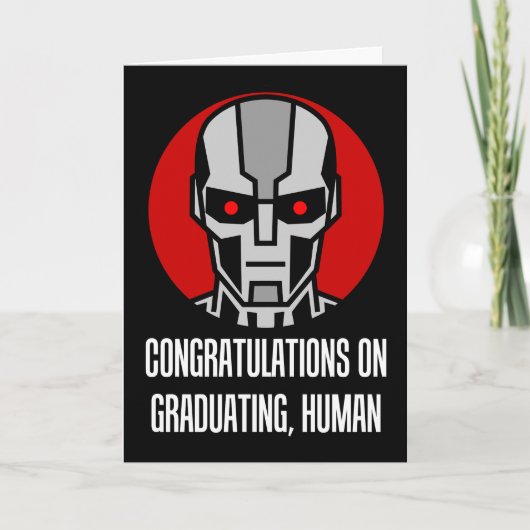 Abschluss-KI-Roboter Gratulation Absolvent Karte (Vorderseite)