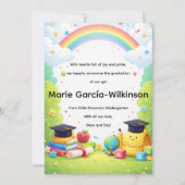 Abschluss Kindergarten Regenbogen Einladung (Rückseite)
