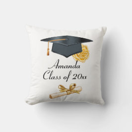 Abschluss-Kissen mit Gold-Rose Kissen