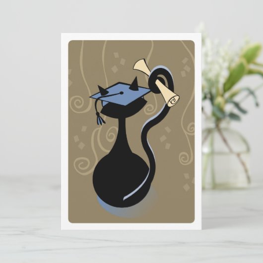 Abschluss Kitty Blue Einladung (Stehend Vorderseite)