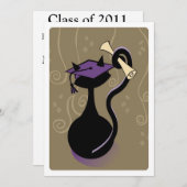 Abschluss Kitty Lila Einladung (Vorne/Hinten)