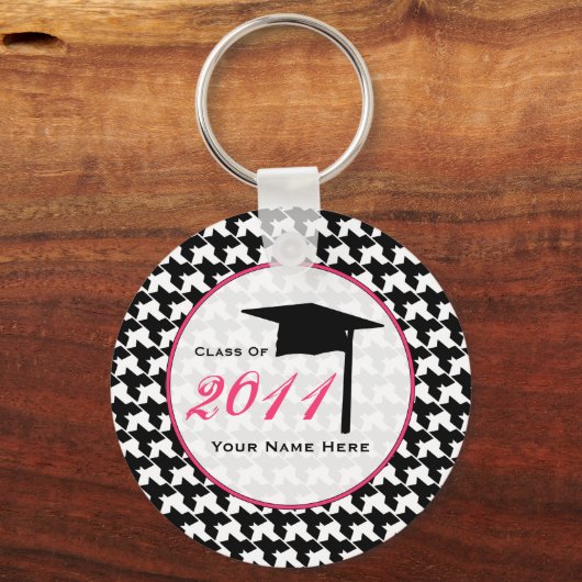 Abschluss-Klasse 2011 - Hahnentrittmuster & Rosa Schlüsselanhänger (Vorderseite)