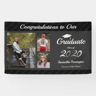 Abschluss-Klasse 2020 Fotocollage Gray Banner