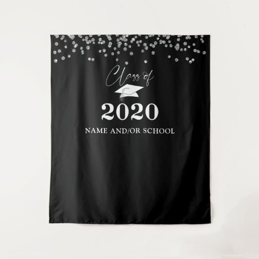 Abschluss-KLASSE 2020 - Hintergrund des Confetti-F Wandteppich (Vorderseite)