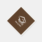 Abschluss-Klasse 2021 BRNWHT Serviette (Ecke)