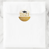 Abschluss-Klasse 2021 Goldene Foil Graduate Runder Aufkleber (Tasche)
