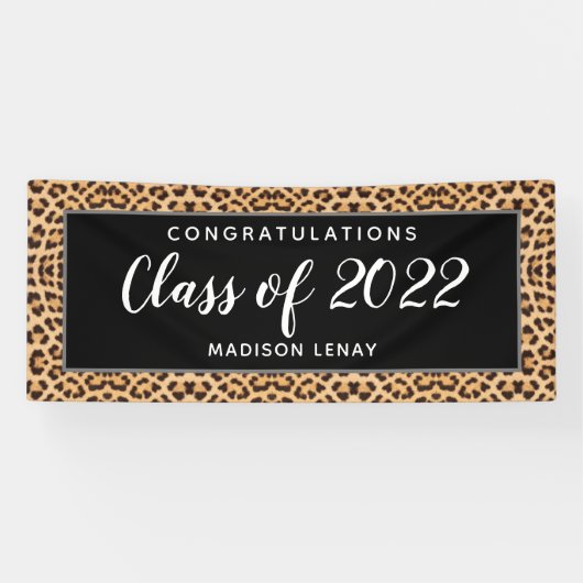 Abschluss-Klasse 2022 Leopard Personalisiert Banner (Horizontal)