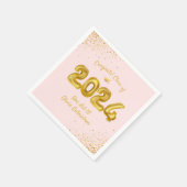 Abschluss-Klasse 2023 Pink Gold Ballons Custom Serviette (Ecke)