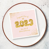 Abschluss-Klasse 2023 Pink Gold Ballons Custom Serviette