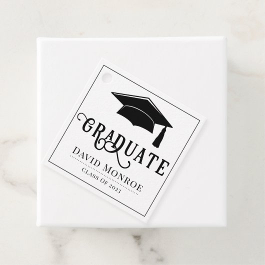 Abschluss-Klasse 2023 Schwarz-weißes Geschenk Geschenkanhänger (Beispiel)