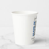 Abschluss-Klasse 2024 Blau und Grau Pappbecher (Rechts)