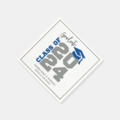 Abschluss-Klasse 2024 Blau und Grau Serviette (Ecke)