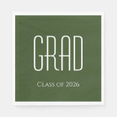 Abschluss-Klasse 2024 Grün Serviette (Vorderseite)
