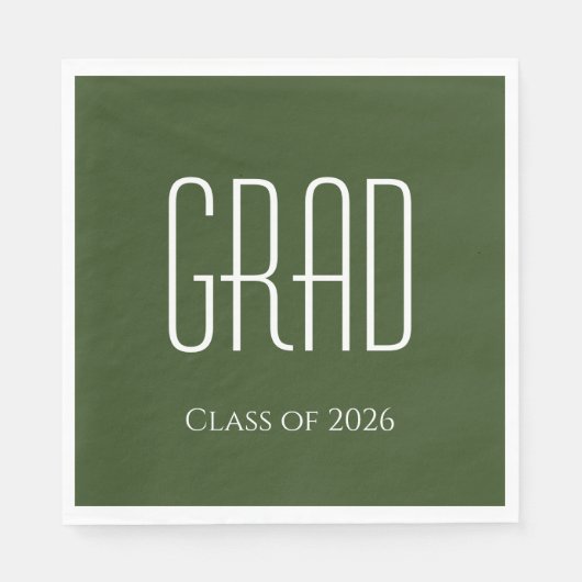 Abschluss-Klasse 2024 Grün Serviette (Vorderseite)