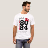 Abschluss-Klasse 2024 Rot und Schwarz T-Shirt (Vorne ganz)