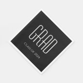 Abschluss-Klasse 2024 Schwarz-weiß Serviette (Ecke)