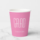 Abschluss-Klasse 2025 Einfach rosa Pappbecher (Vorderseite)