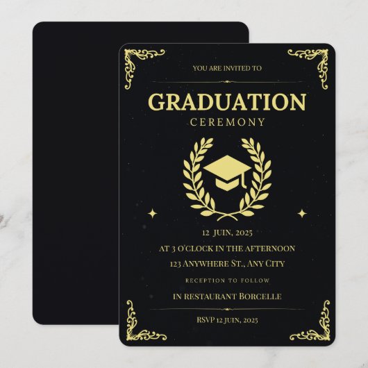 Abschluss | Klasse 2025 Einladung (Vorne/Hinten)