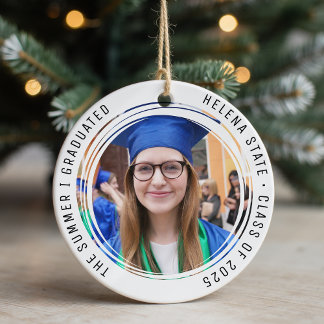 Abschluss-Klasse 2025 Foto Keepake Keramik Ornament