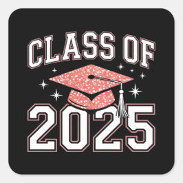 Abschluss-Klasse 2025 - Grad-Klasse 2025 Quadratischer Aufkleber