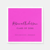 Abschluss-Klasse 2025 Helles rosa Party Serviette (Vorderseite)
