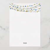 Abschluss-Klasse 2025 in Gold und Blau Folieneinladung (Rückseite)