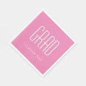 Abschluss-Klasse 2025 Minimalistisch rosa Serviette (Ecke)