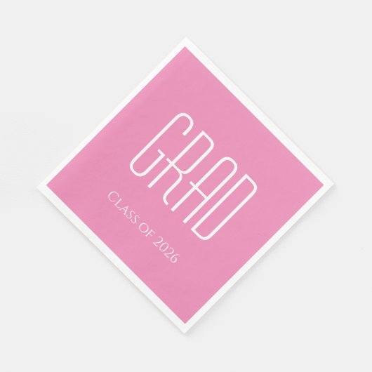 Abschluss-Klasse 2025 Minimalistisch rosa Serviette (Ecke)