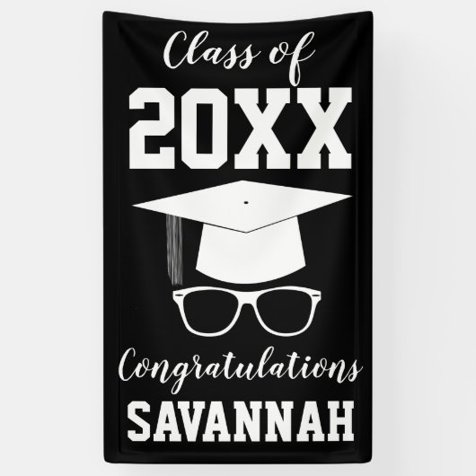 Abschluss-Klasse 2025 Personalisierter Name Banner (Vertikal)