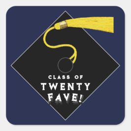 Abschluss-Klasse 2025 Quadratischer Aufkleber
