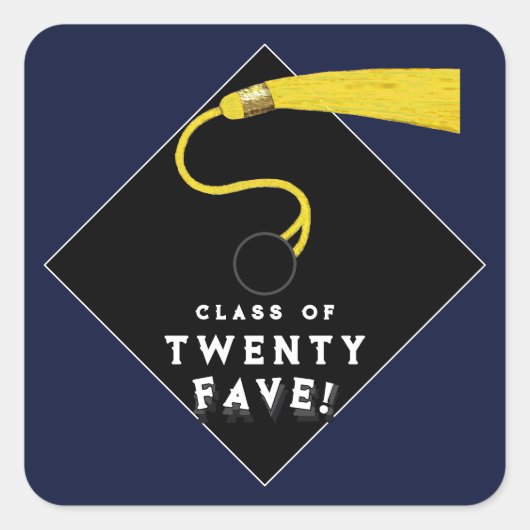 Abschluss-Klasse 2025 Quadratischer Aufkleber (Vorderseite)