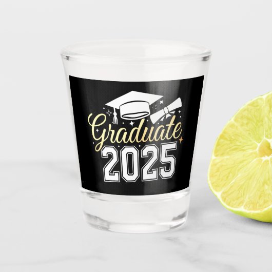 Abschluss-Klasse 2025 Schnapsglas (Vorderseite)
