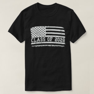 Abschluss-Klasse 2028 Senior American Flag T-Shirt