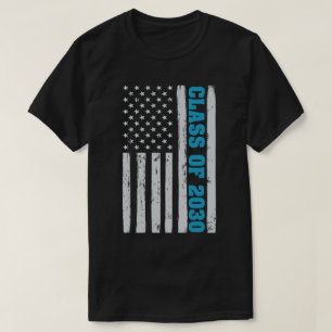 Abschluss-Klasse 2030 Senior American Flag T-Shirt