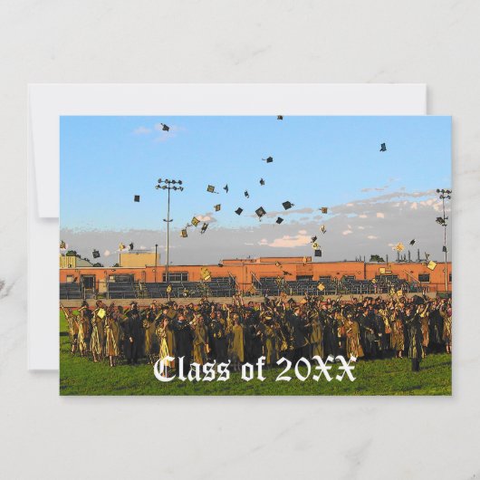 Abschluss-Klasse 20XX auf Feld Einladung (Vorderseite)