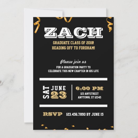 Abschluss-Klasse der Foto-Mitteilungs-Einladung Einladung (Rückseite)