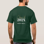 Abschluss-Klasse der grünen und goldenen Glitzer 2 T-Shirt (Rückseite)