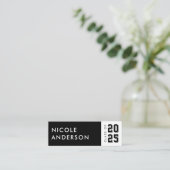 Abschluss-Klasse der Kontaktinformation Schwarz Mini Visitenkarte (Stehend Vorderseite)