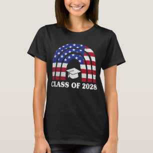 Abschluss-Klasse der "Rainbow American Flag" 2028 T-Shirt