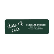 Abschluss-Klasse der waldgrünen Rücksendeadresse