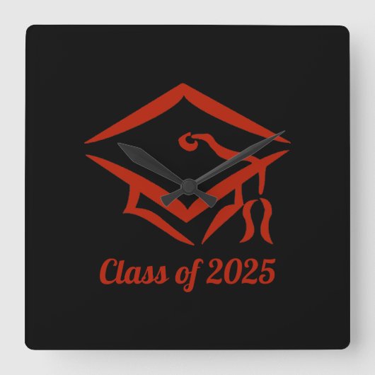 Abschluss-Klasse des BLKBRD-Jahres 2025 Quadratische Wanduhr (Vorderseite)