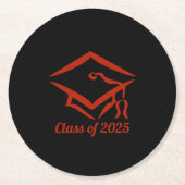 Abschluss-Klasse des BLKBRD-Jahres 2025 Runder Pappuntersetzer (Vorderseite)