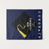 Abschluss-Klasse des Party 2025 Wandteppich (Vorderseite (Horizontal))