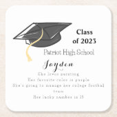 Abschluss-Klasse für benutzerdefinierte Fun-Fakten Rechteckiger Pappuntersetzer (Vorderseite)