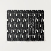 Abschluss-KLASSE für Foto-Name-Prop-Schwarz Wandteppich (Vorderseite (Horizontal))