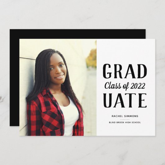 Abschluss-Klasse - Modern Ankündigung (Vorne/Hinten)