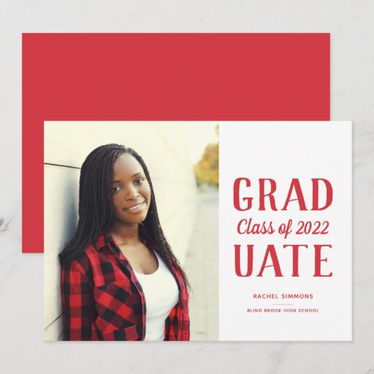 Abschluss-Klasse - Modern Ankündigung (Vorne/Hinten)