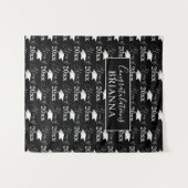 Abschluss-KLASSE Muster Foto-Prop Schwarz-weiß Wandteppich (Vorderseite (Horizontal))