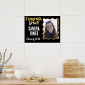 Abschluss Klasse Personalisiert Name Jahr Schwarze Poster (Küche)